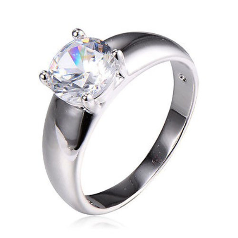White Gold Filled White Crystal Ring
